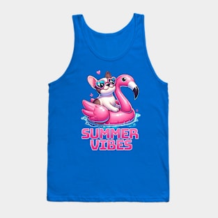 Summer Vibes - French Bulldog on Pool Floaty Tank Top